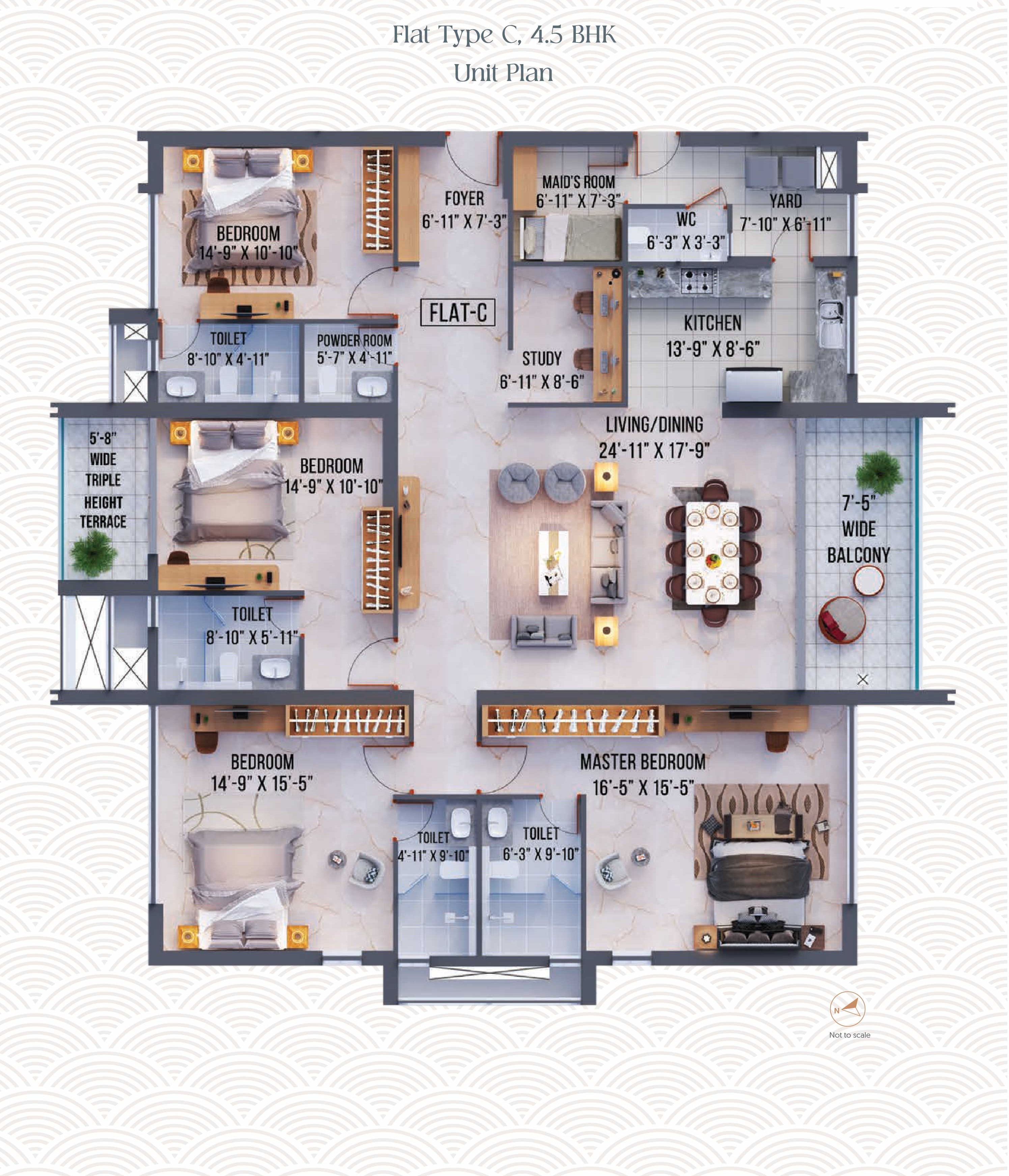 5 BHK + SERVANT Floor Plan