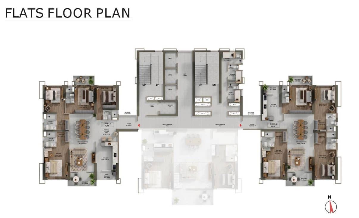 5 BHK + SERVANT Floor Plan